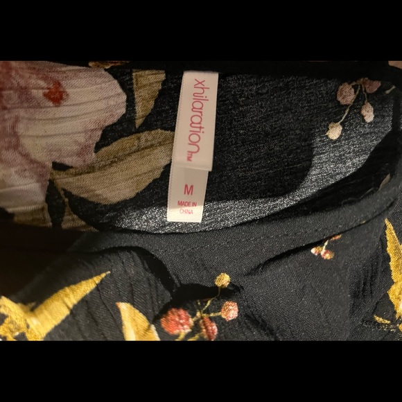 Xhilaration shorts romper. Size M. Black floral. - Picture 3 of 7
